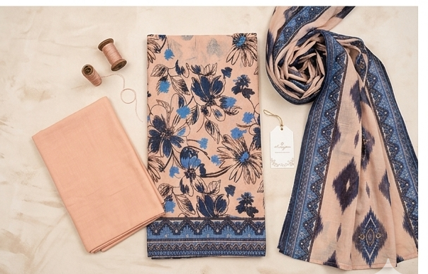 Zellbury D‑09 Premium Lawn 3 Piece – Printed Shirt, Voil Dupatta & Dyed Trouser - Image 3