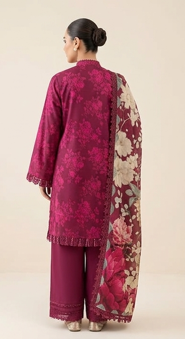 Naqsh The Breeze Edit Summer ’26 – Rose Whisper 00247 (3 Piece Lawn, Voile & Cotton) - Image 2
