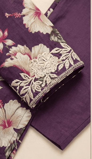 COCO Prints Summer Collection CP‑7274 – Fancy Lawn Shirt, Chiffon Dupatta & Dyed Trouser - Image 3