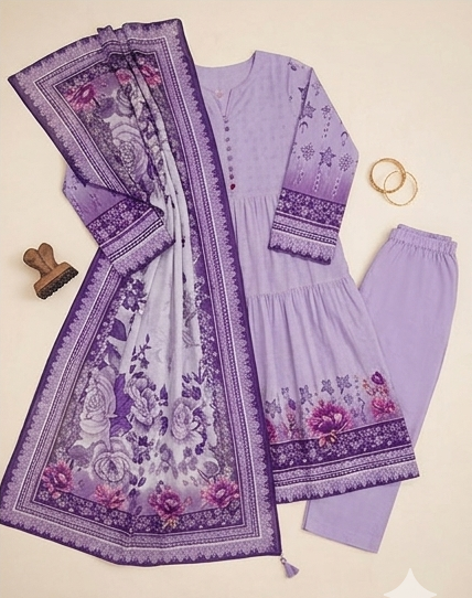 Tana Bana Lawn Summer Unstitched 3 Piece – Digital Printed Shirt, Chiffon Dupatta & Cambric Trouser - Image 3
