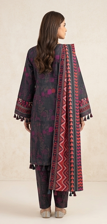 Sapphire Day to Day 3 Piece Printed Lawn – Digital Printed Shirt, Dupatta & Trouser - Image 3