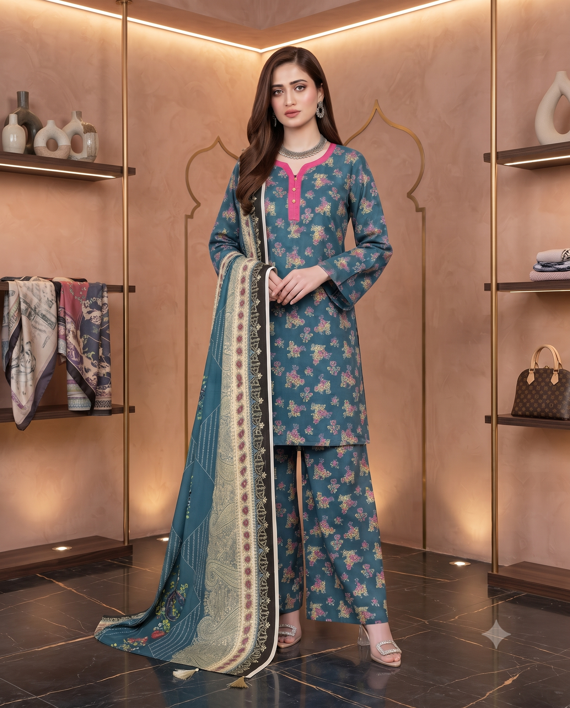 Magic In Print D‑03 – Digital Printed Lawn 3 Piece Suit