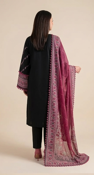 ETHNIC – Digital Print Lawn 3PC Suit - Image 2