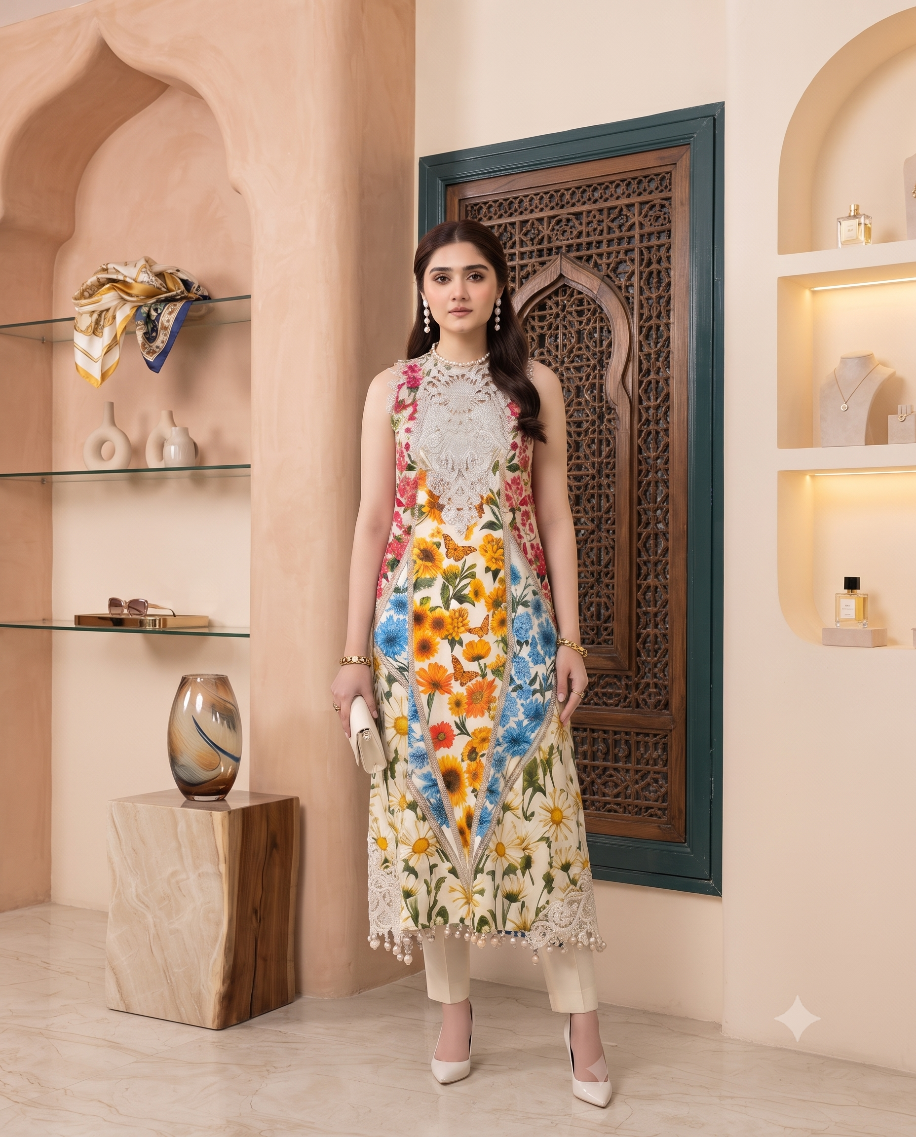 M.Prints New Vol 13B – Digital Printed Lawn Shirt, Bamber Chiffon Dupatta & Dyed Cambric Trouser