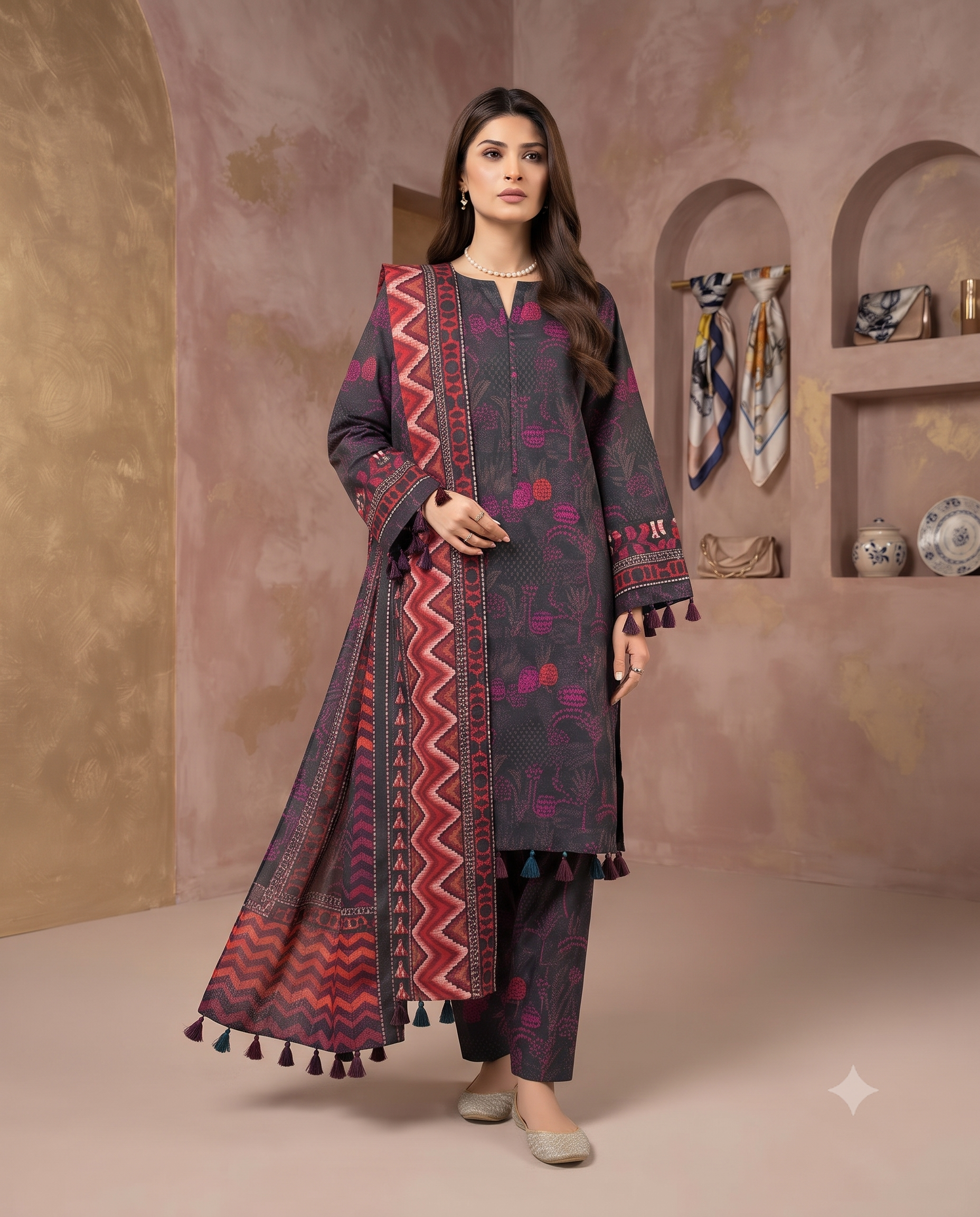 Sapphire Day to Day 3 Piece Printed Lawn – Digital Printed Shirt, Dupatta & Trouser