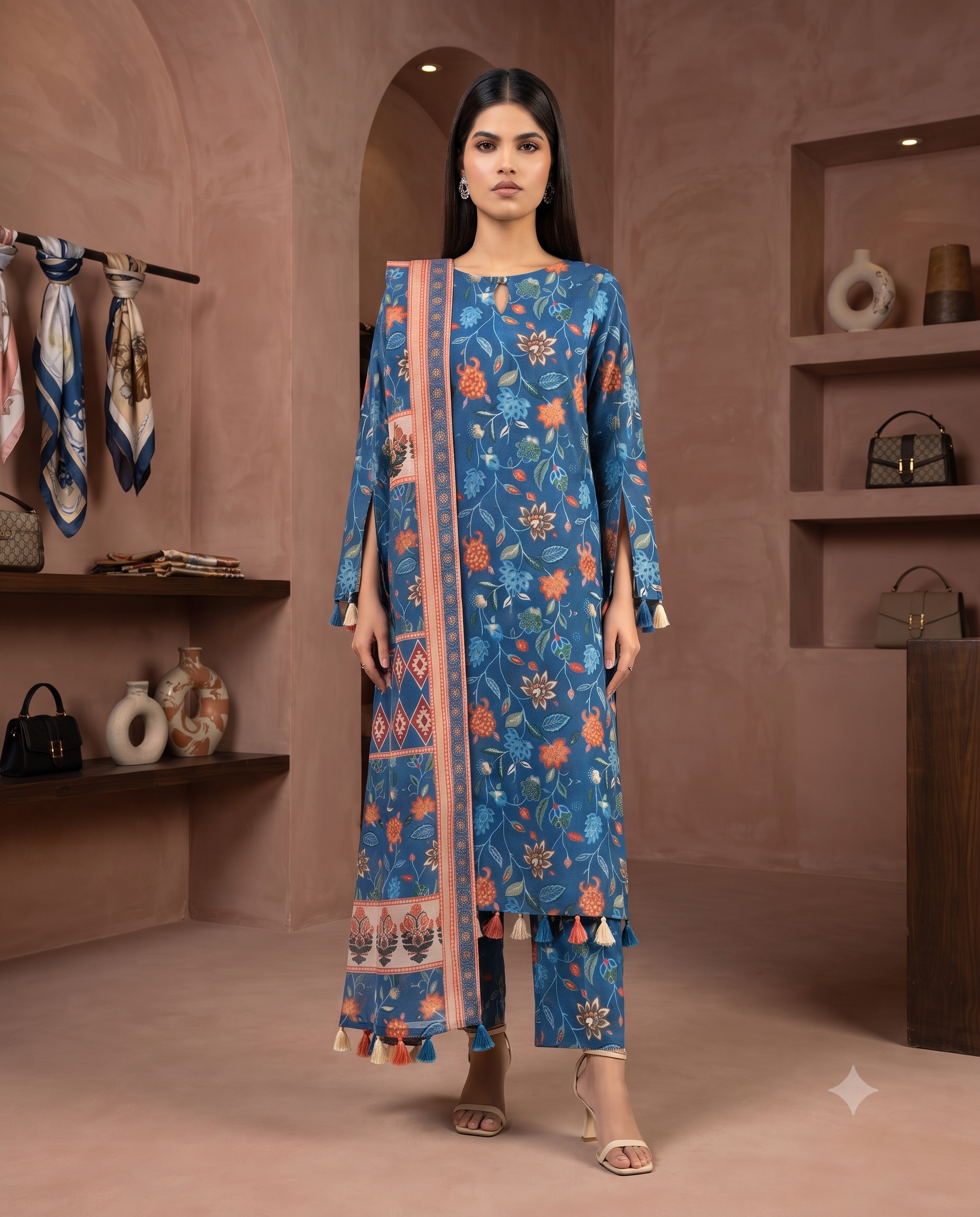 Sapphire Day to Day 3 Piece Printed Lawn – Digital Printed Shirt, Dupatta & Trouser