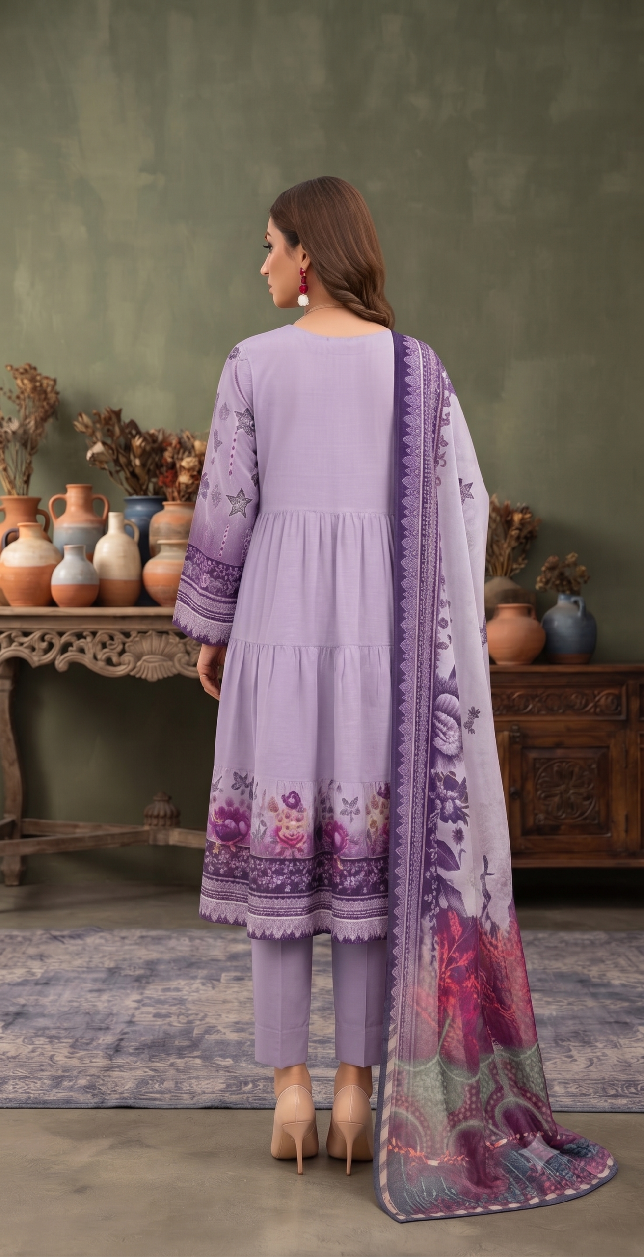 Tana Bana Lawn Summer Unstitched 3 Piece – Digital Printed Shirt, Chiffon Dupatta & Cambric Trouser - Image 2