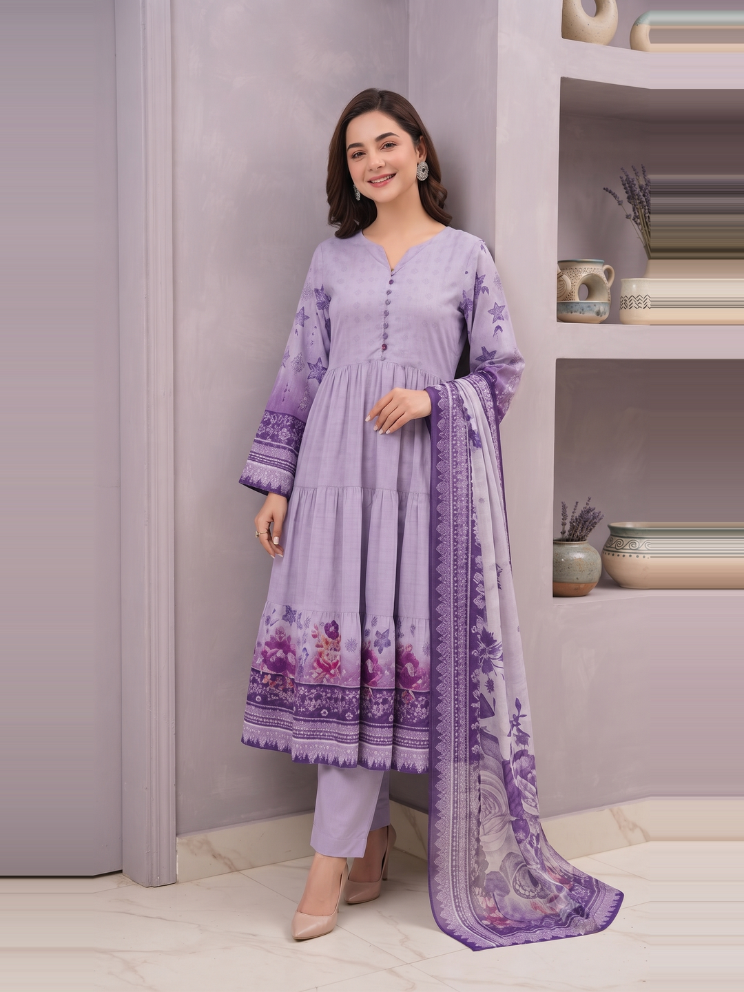 Tana Bana Lawn Summer Unstitched 3 Piece – Digital Printed Shirt, Chiffon Dupatta & Cambric Trouser