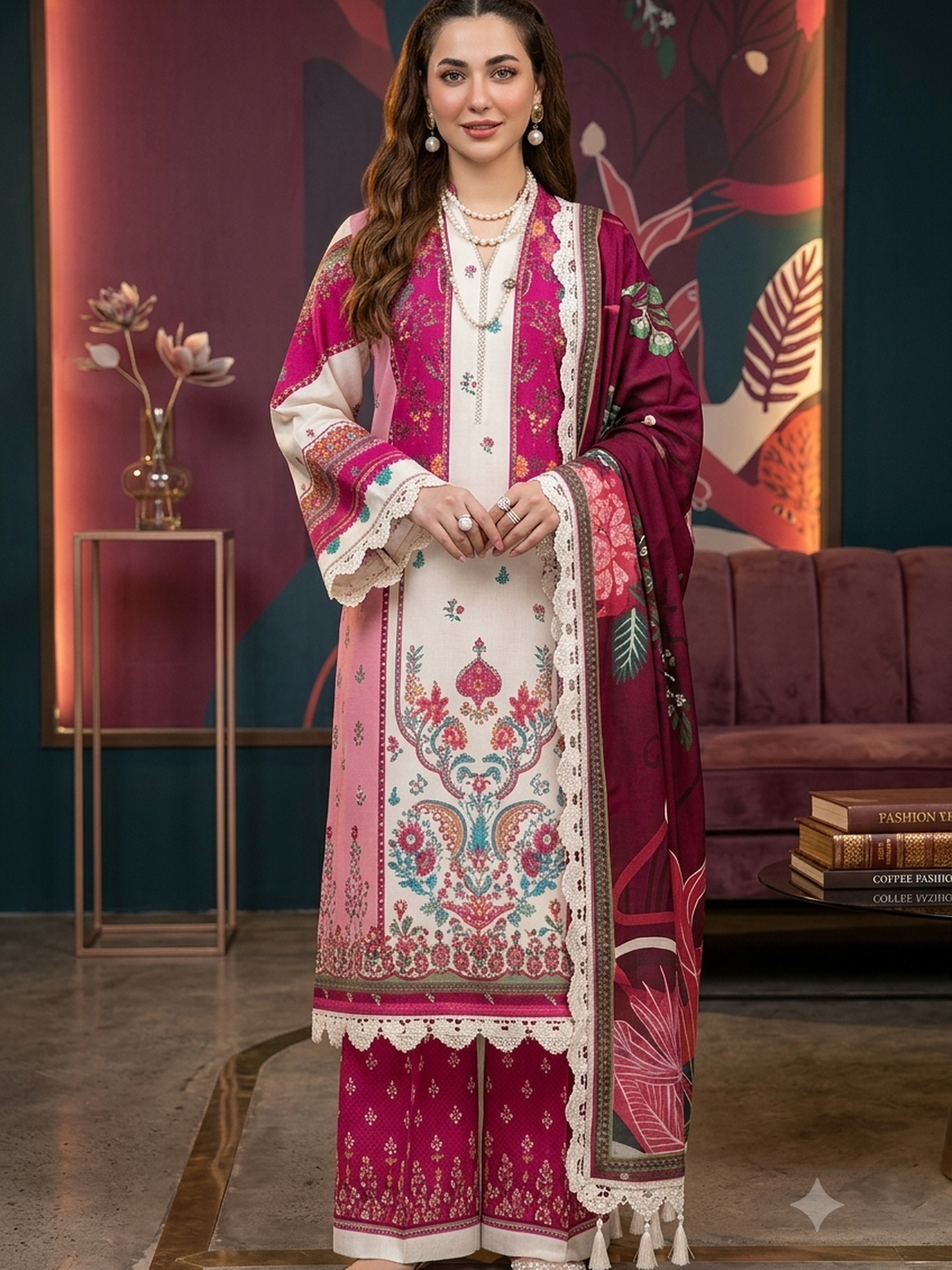 Naqsh The Breeze Edit Summer ’26 – Rose Whisper 00247 (3 Piece Lawn, Voile & Cotton)